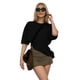 thumbnail image 5 of MOYIKO Camisetas Extragrandes para Mujer Cuello Redondo Ajuste Holgado Playeras Tops de Verano, 5 of 7