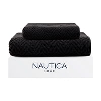 Set 2 Toallas Nautica Vis Cara+Mano 100% Algodón Alta Calidad Negro