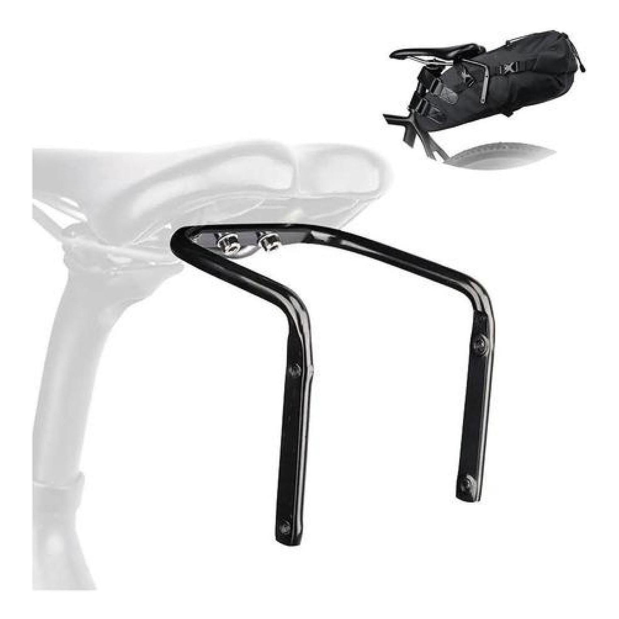 Genérica - Soporte Estabilizador Trasero Sillín Bolso Bicicleta Ruta Negro