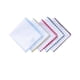thumbnail image 2 of Juego de 3 pañuelos de bolsillo de algodón blanco para hombre con borde de color (10 colores), 2 of 7