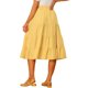 thumbnail image 3 of INSPIRE CHIC Falda Midi para Mujer Cintura Elástica Sólida Falda Acampanada en Línea A con Bolsillos Amarillo S, 3 of 7