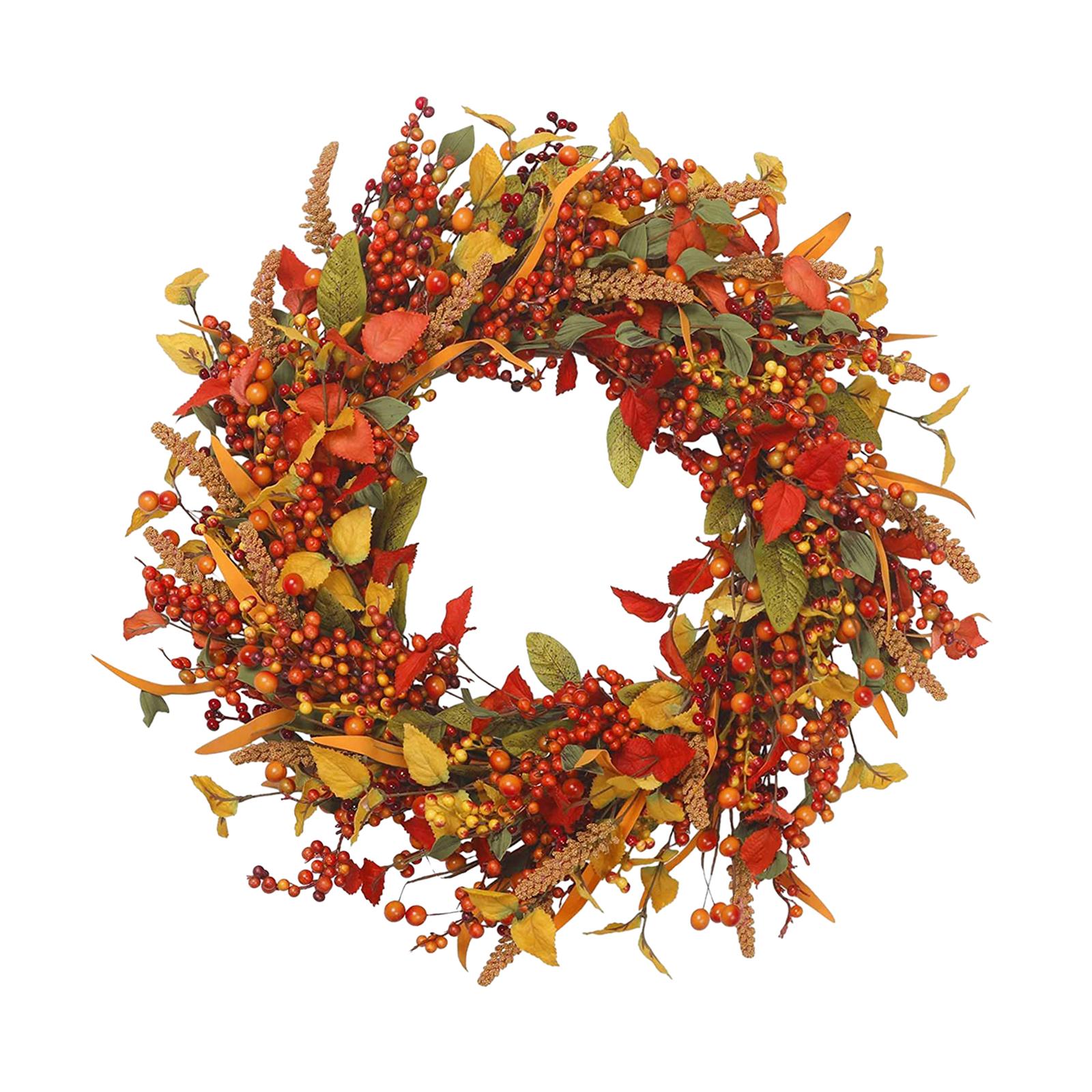 Magideal - Corona De Otoño, Corona, Corona De Otoño, Corona De Frutas Artificiales Para Puerta Delantera, Pared, Decoración Colgante De Acción De Gracias Para El 35Cm