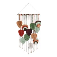 Magideal - Tapiz Bohemio Para Decoración De Pared, Colgante De Pared De Macramé Con Hojas, Arte De Madera Rústica, Decoración De Pared, Decoración Artística De