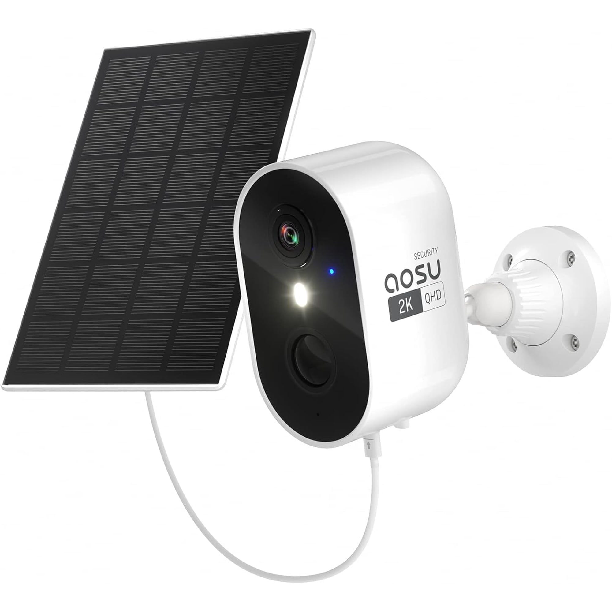 Cámara De Seguridad Solar Aosu 2k Inalámbrica Para Exteriores Con Visión Nocturna