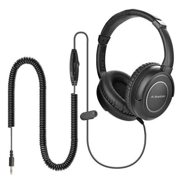 Auriculares Avantree HF039 con cable largo enrollado para TV y PC