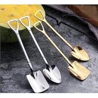 Xmhytop Cucharas De Café , Pala Universal, Cuchara Creativa De Acero Inoxidable Para Té,Postre Cuchara De Helado Cuchara De Condimentos De Cocina O Especias (6,5 Pulgadas - 2 Oro 2 Plata) 4Pcs