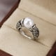 thumbnail image 1 of 14k Gold Plated Vintage Milky Stone Ring for Women - Perfect Promise, Engagement, Wedding, Anniversary, and Birthday Gift, 1 of 5