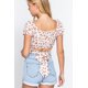 thumbnail image 4 of Top Corto De Punto Con Estampado Floral, 4 of 5