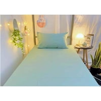 Bj Hogar - Sábana 1 Plaza 144 Hilos Color Celeste