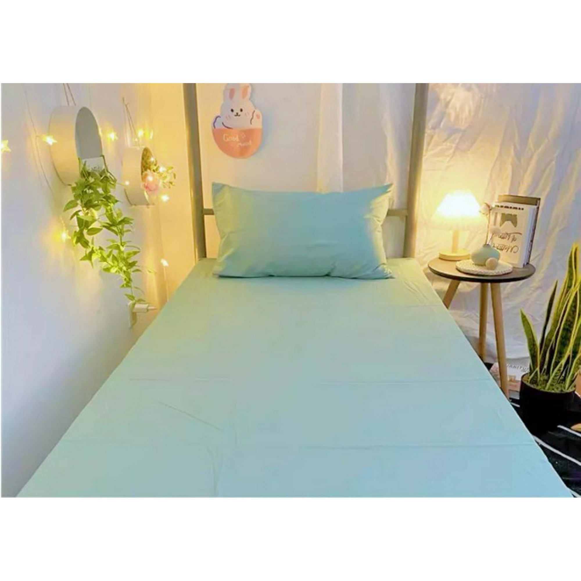 Bj Hogar - Sábana 1 Plaza 144 Hilos Color Celeste