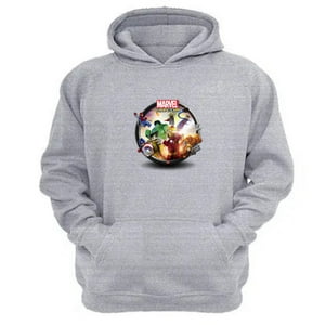 Genérico - Polerón Canguro Logo Comic Vs Capcom Gris Claro Talla Xs Unisex