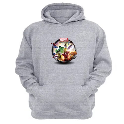 Polerón Canguro Logo Comic Vs Capcom Gris Claro Talla S Unisex
