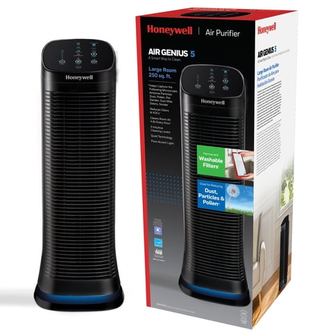 Purificador De Aire Honeywell Air Genius 5 Para Habitaciones Grandes Negro