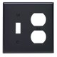 thumbnail image 1 of Placa de pared Leviton 80705-E de 2 elementos con palanca dúplex negra, 1 of 1