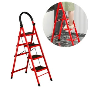 Genérico - Escalera Plegable 4 Peldaños Escalones Amplios Multiusos