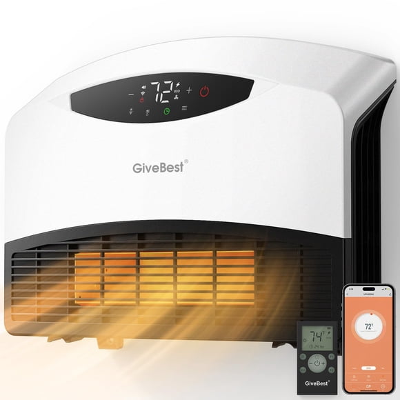 Calentador eléctrico de pared GiveBest WiFi Remote 1500 W para habitación grande