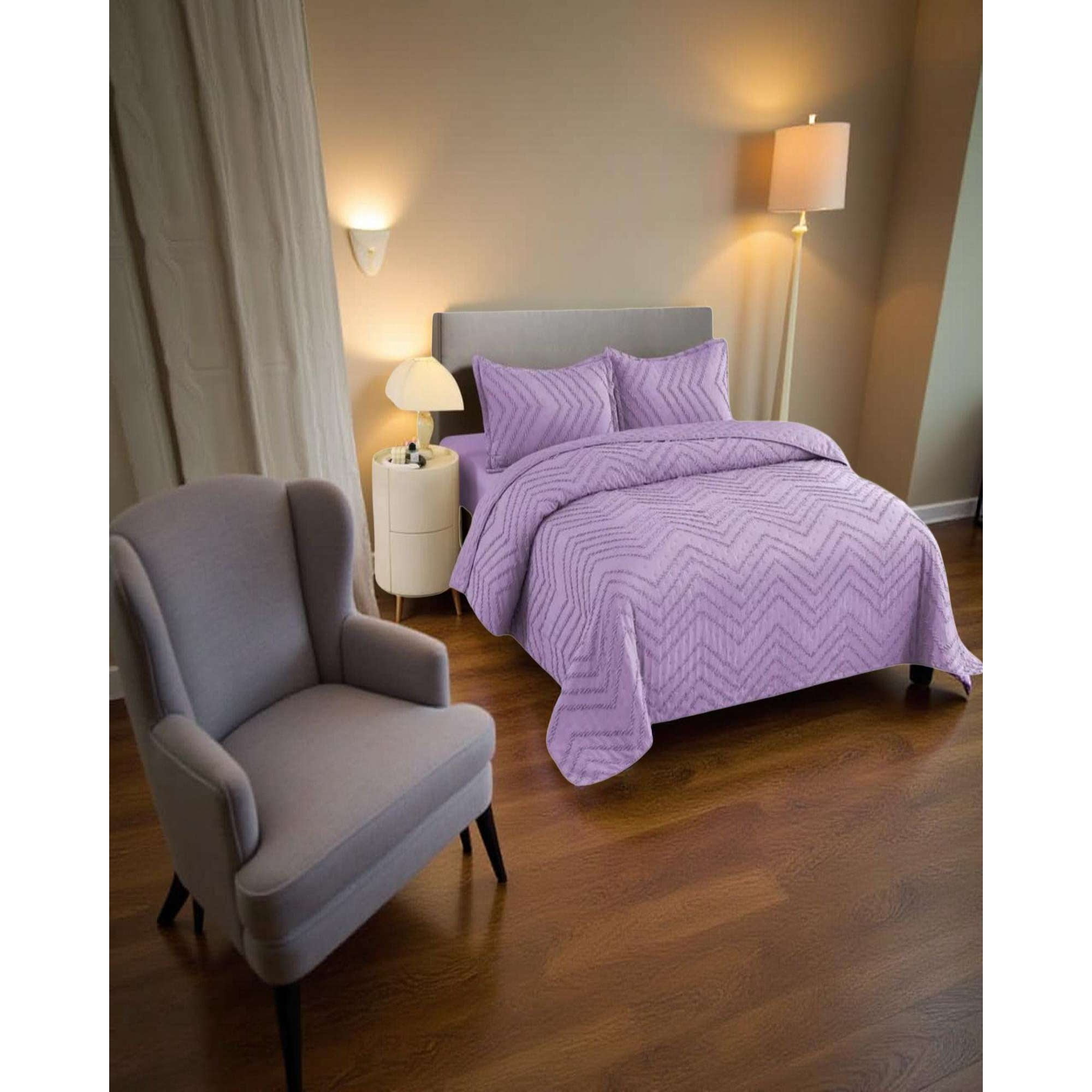 Imac Hogar - Cubrecama Quilt Moderno De Verano Diseño Chevron King-super King