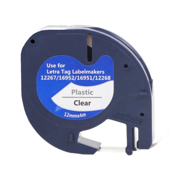 Cinta tipo Letratag para Rotuladora DYMO 12mm x 4m | Transparente 16952