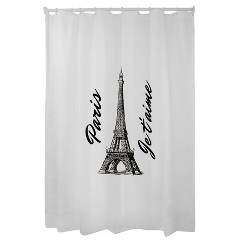 Mallorca - Cortina Para Baño Estampada Eiffel Paris Con Forro 2 Piezas