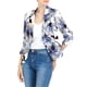 thumbnail image 5 of INSPIRE CHIC Blazer de regreso a clases para mujer, chaqueta de traje corta de verano, abierta al frente, para usar en el trabajo, blanco azul-floral 3XL, 5 of 7