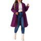 thumbnail image 2 of Abrigos largos de invierno para mujer de talla grande de Agnes Orinda con solapa de muesca y doble botonadura, abrigos de trinchera 4X púrpura, 2 of 6
