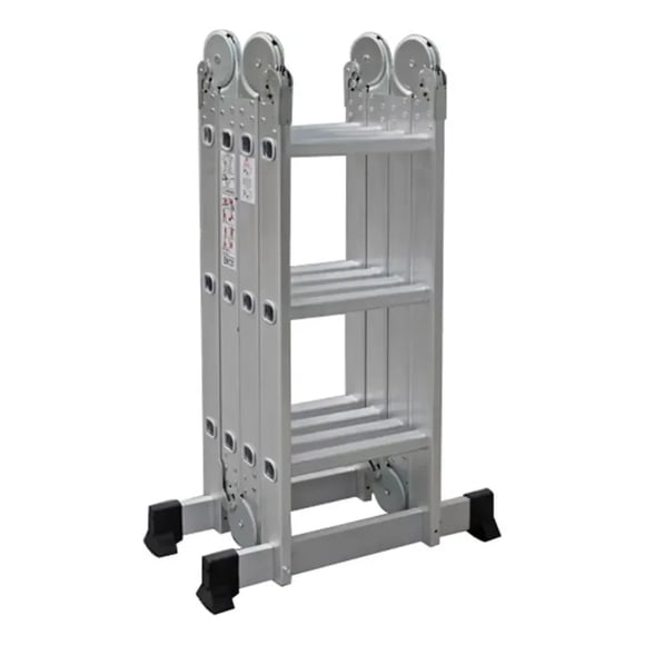 Escalera Aluminio Multiuso 3,5 mt. 12 peldaños QRubber