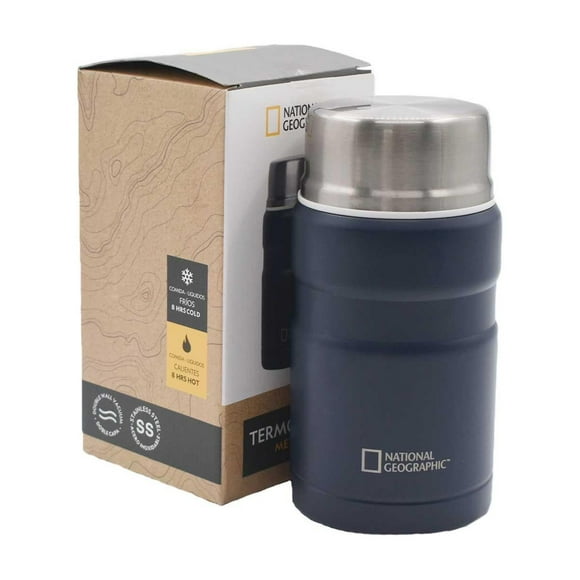 Termo Comida Acero Inoxidable 750ml con cubiertos Azul