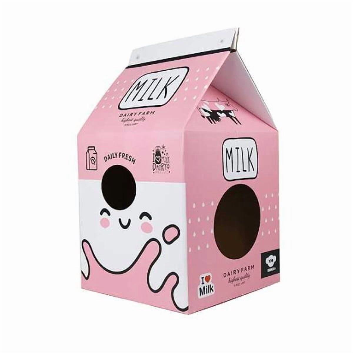 Rascador Casa Brnx Maxi Caja De Leche Color Azul Para Gato
