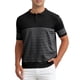 thumbnail image 1 of INSPIRE CHIC Camisa Polo de Hombre a Rayas Ajuste Regular Mangas Cortas Abotonada Cuello de Punto Camisas de Golf XL Negro, 1 of 6