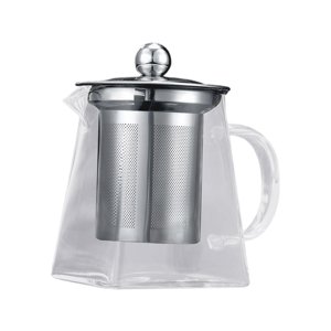 Magideal - Vidrio Resistente Al Calor Con Filtro Extraíble Jarra Duradera Tetera Tetera Hervidor De Agua Portátil Para El Hogar Restaurante Café Bolsas De Té Té 350Ml