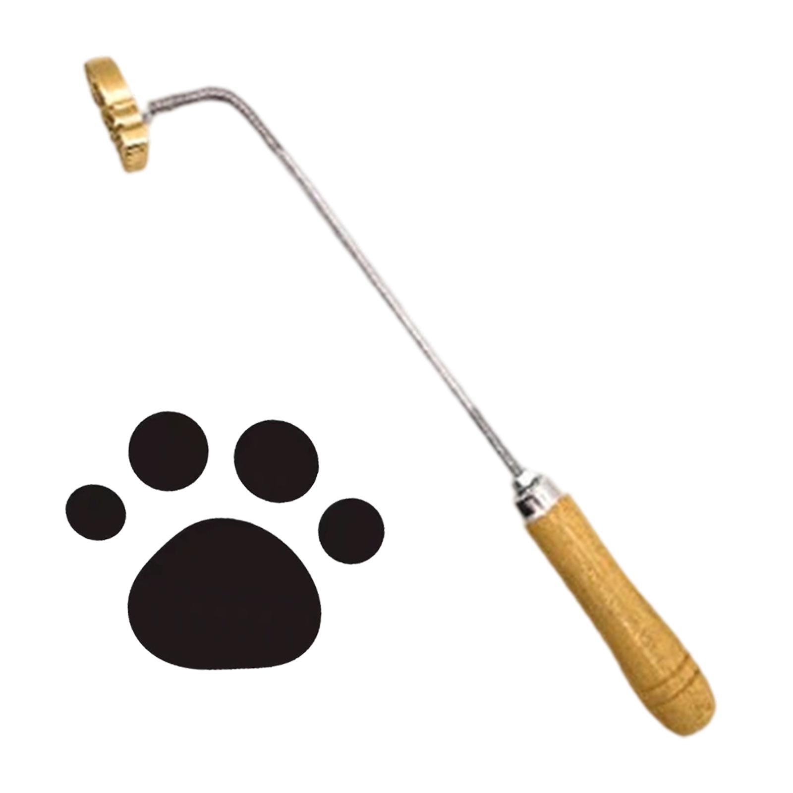 Magideal - Branding Hierro Para Pasteles Utensilio Marcador Sello Caliente Herramienta Panadería Mango Madera Función Versátil Adecuado Para Bodas Cocina Hogar B Pata De Gato