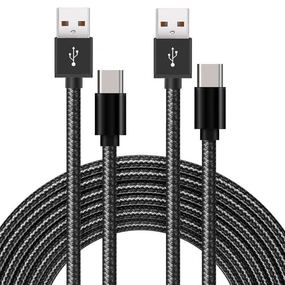 FWCLO Cable de carga USB-A a USB-C de 3 m, paquete de 2, para PS5 y iPhone