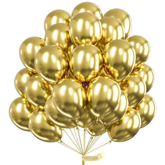 Globos PartyWoo Metallic Gold, 50 unidades, 30 cm, para decoración