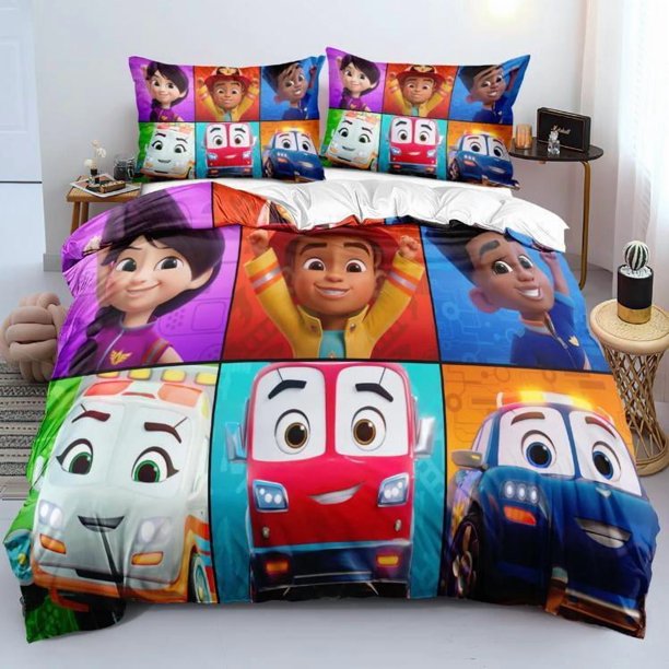 Firebuds Donna Quilt Duvet Cover Kids Quilt Bedding Covers Gift3-Piece Bedding Set (1 Duvet Cover + 2 Pillow Shams)