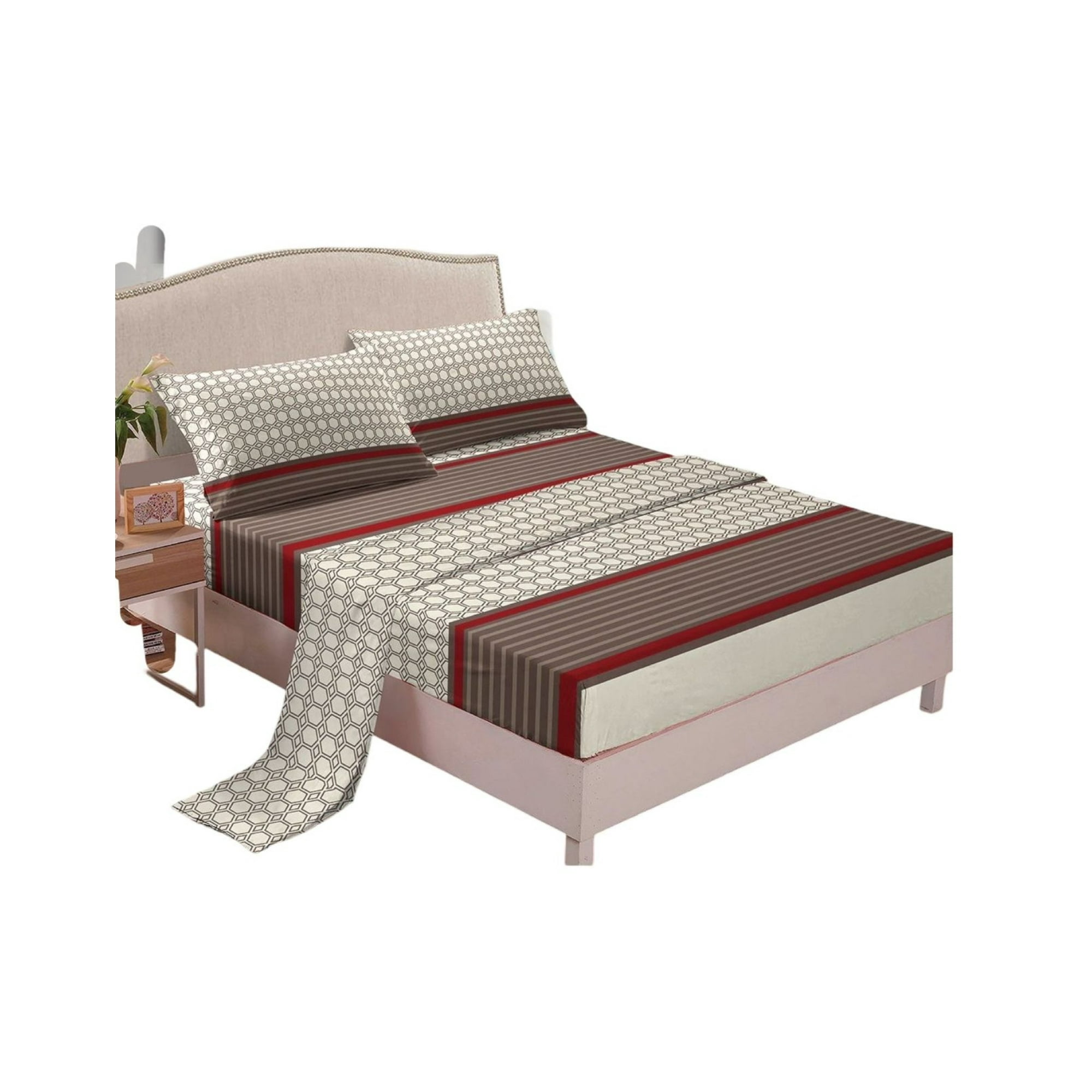 Genérica - Juego Sábanas Algodón 2 Plazas Suaves 8o9