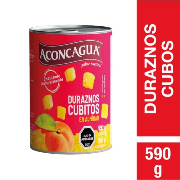 Duraznos en Cubitos Tarro, Drenado 340 g - Neto 590 g