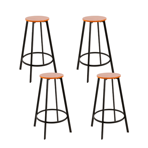 Klik Muebles - Pack De 4 Pisos Taburete De Bar Elipse Industrial