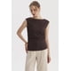 thumbnail image 1 of Polera Mujer Bote Drapeada Textura Café Oscuro, 1 of 4