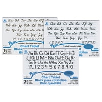 Surtido De Tabletas Chart Pacon, 24 X 16 Cm, Color Blanco, 25 Hojas X 12