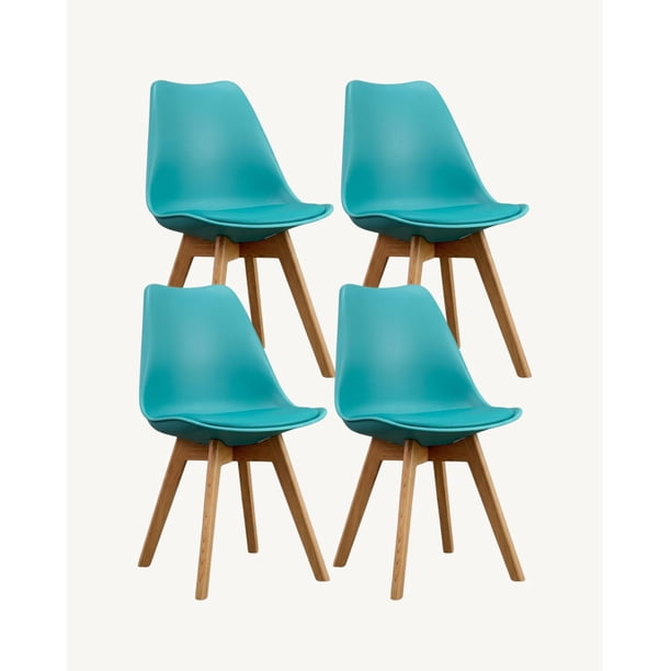 Silla Tulip Ecocuero Turquesa X4