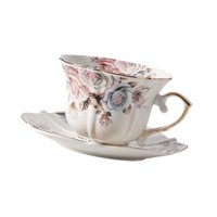 Magideal - Adorno Para Taza De Café, Regalo De Cumpleaños, Fácil De Limpiar, Uso Comercial, Capacidad De 200 Ml, Diseño Floral, Taza De Té Para El Hogar Con Band