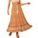 thumbnail image 1 of INSPIRE CHIC Falda Boho para Mujer Casual Campesina Floral Bohemia con Borlas Cintura Elástica Faldas Maxi S Naranja, 1 of 5