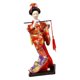 thumbnail image 1 of Kimono Japonés De 11 Pulgadas Geisha Doll Office Bar Adorno Artesanal Rojo Con Flauta, 1 of 5