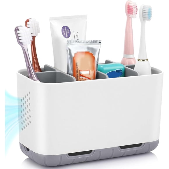 Boperzi Toothbrush and Toothpaste Holder with Drainage for Bathroom