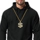 thumbnail image 4 of Cadena chapada en oro con cristal, colgante con signo de dólar, collar de hip hop con dije de dinero para hombres de 31,5 pulgadas, 4 of 6