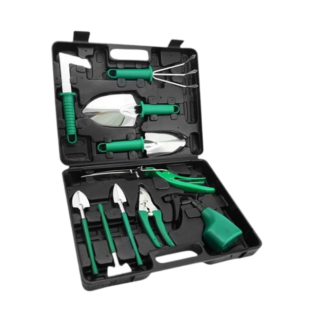 Herramientas manuales de jardín Juego de herramientas de jardín Mango ergonómico Herramientas multiusos con bolsa de almacenamiento para plantar flore 10 Uds. 38x28x7cm