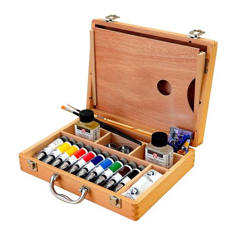 Set De Óleos Van Gogh Caja Madera 10 Colores + Accesorios