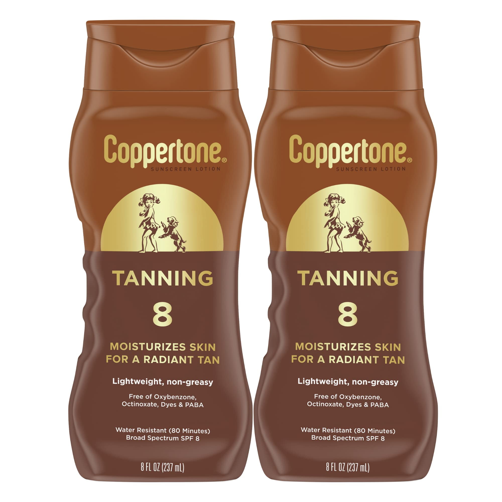 Loción Solar Coppertone Tanning Spf 8 240 Ml Paquete De 2
