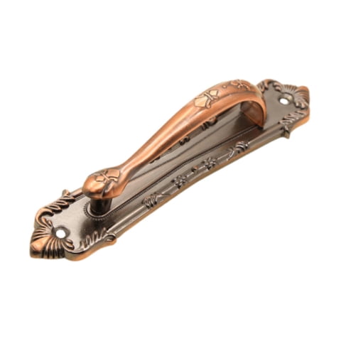 Magideal - Tirador De Puerta De Granero, Manija De Gabinete De Fácil Instalación Para Cajón, Tirador De Gabinete Para Tocador, Puerta De Entrada De Casa, Mesita Bronce Rojo