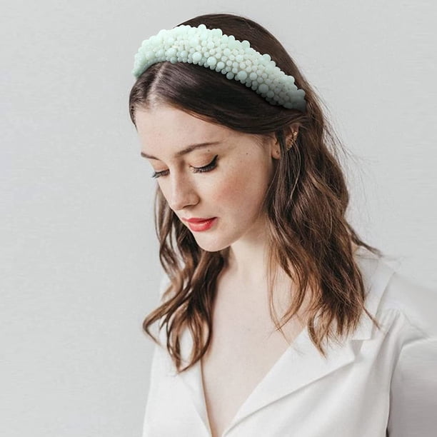 Diademas Acolchadas Con Perlas Para Mujer, Diademas Anchas Con Cuentas Acrílicas, Aros Para El Pelo Barrocos, Accesorios Para El Cabello Hechos A Mano Para Niñas | En Línea